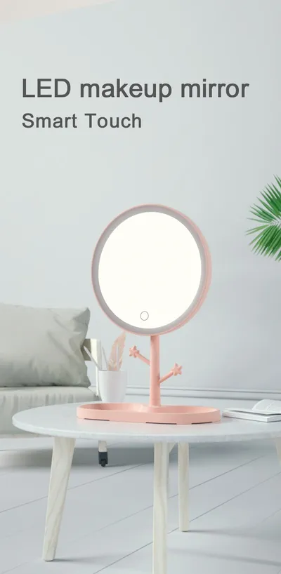 LED makeup mirror with light