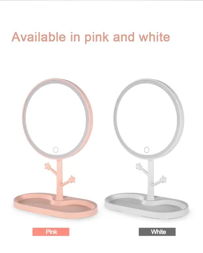 LED makeup mirror with light