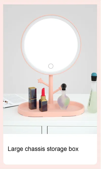 LED makeup mirror with light