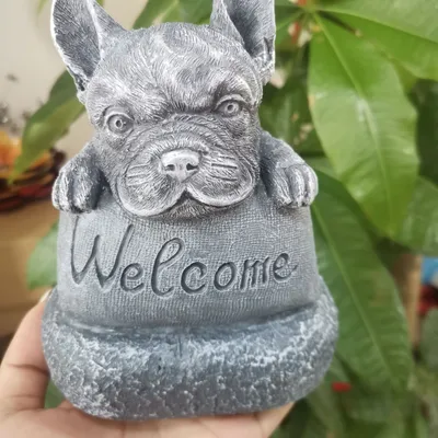 Dog Welcome Words Watch Dog Resin Crafts Decoration Courtyard Decoration Micro Landscape