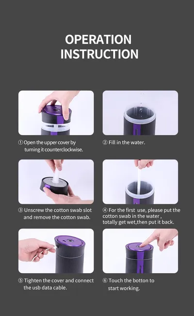 جهاز ترطيب هواء صغير يعمل بمنفذ USB للمكتب المنزلي