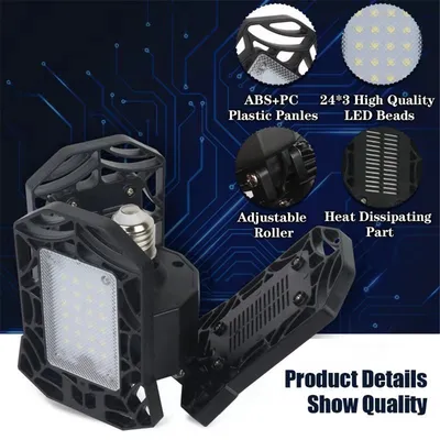 مصباح LED قابل للطي لمرآب السيارات