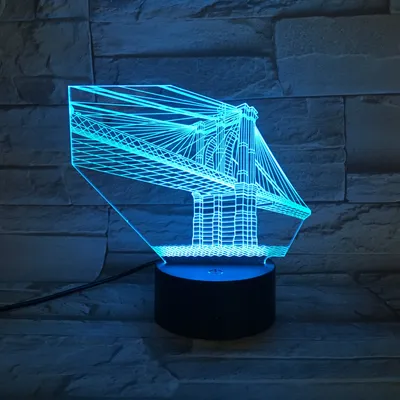 Manhattan Bridge Night Light Creative Gift Illusion Led Colorful Light