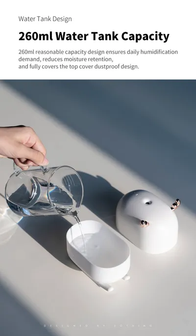 جهاز ترطيب وعلاج عطري صغير ومحمول يعمل بمنفذ USB بتصميم غزال وزلاجة