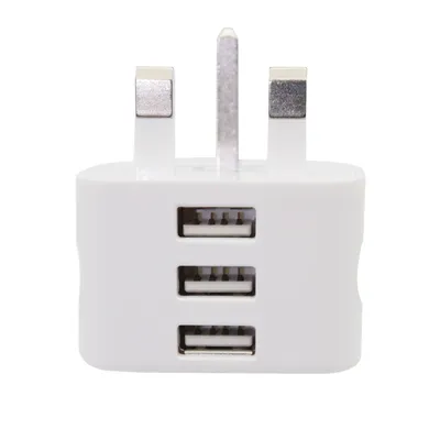 Compatible with Apple, Portable UK plug home wall charger travel adaptor 1 2 3 USB port charger for iphone charger original