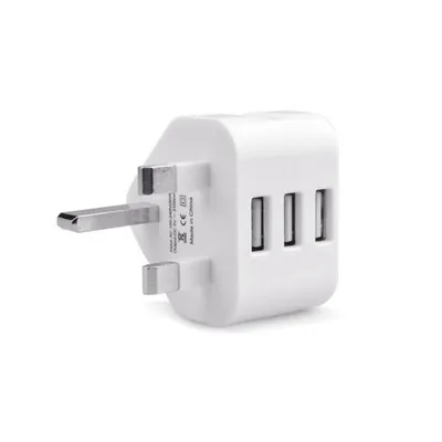 Compatible with Apple, Portable UK plug home wall charger travel adaptor 1 2 3 USB port charger for iphone charger original