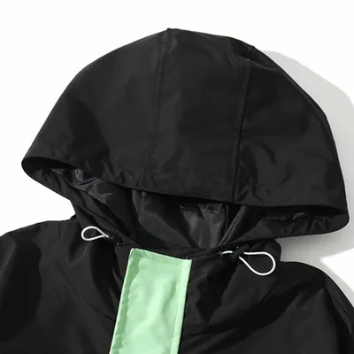 All-Match Multi-Pocket Tooling Tide Brand Color Matching Casual Hooded Jacket