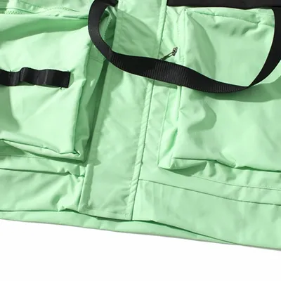 All-Match Multi-Pocket Tooling Tide Brand Color Matching Casual Hooded Jacket