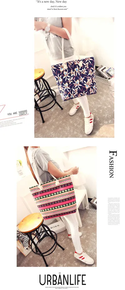 Large Capacity Casual Canvas Tote Bags