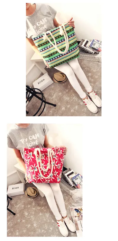 Large Capacity Casual Canvas Tote Bags