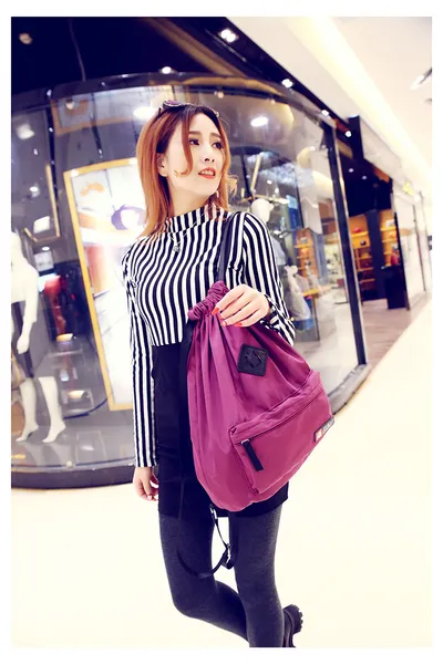 Waterproof leisure drawstring bag