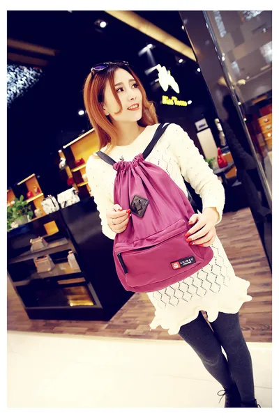 Waterproof leisure drawstring bag