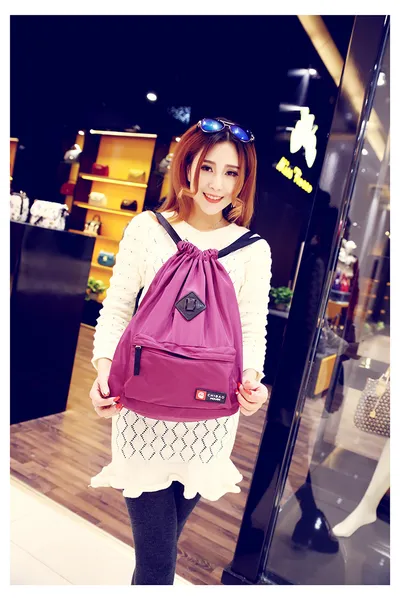 Waterproof leisure drawstring bag