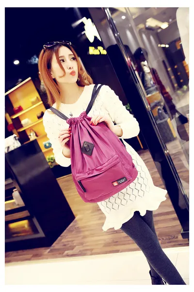 Waterproof leisure drawstring bag