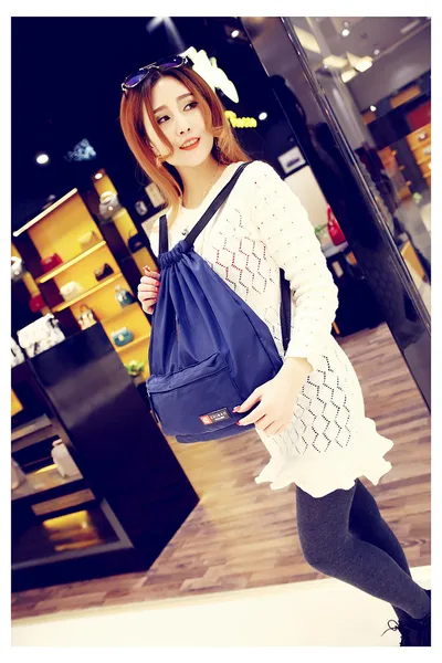Waterproof leisure drawstring bag