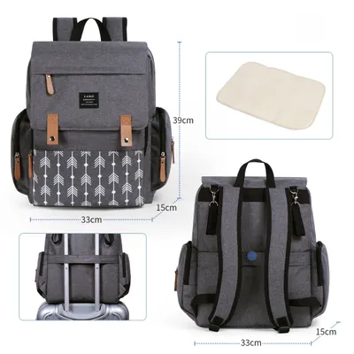 LAND Mommy Diaper Bags Landuo Mother Large Capacity Travel Nappy Backpacks with changing mat Convenient Baby Nursing Bags MPB86