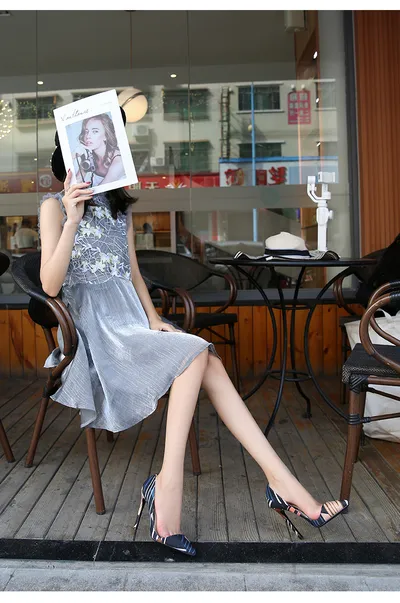 Colorblock fashion shoes high-heeled shoes
