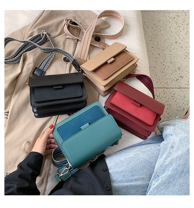 Scrub Broadband Shoulder Bag Crossbody Small Square Bag