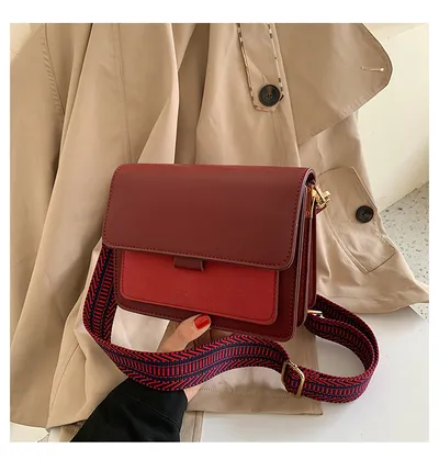 Scrub Broadband Shoulder Bag Crossbody Small Square Bag