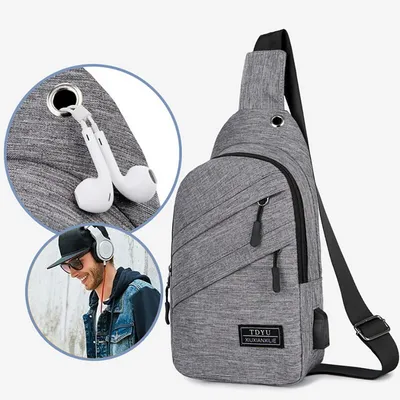 Multifunctional USB sports chest bag