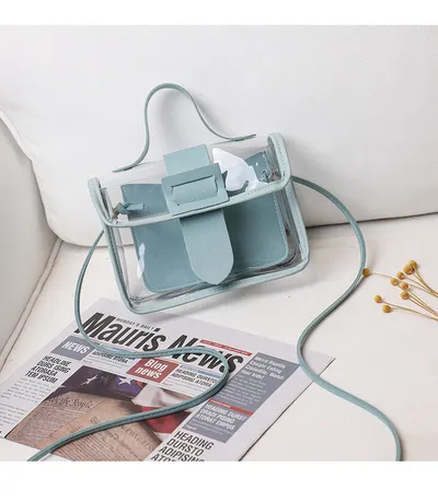 Transparent bag stylish small square bag