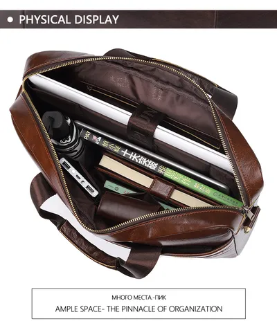 New leather men's briefcase
