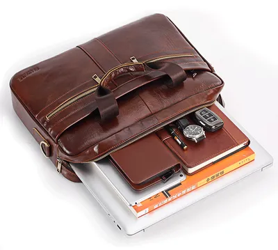 New leather men's briefcase