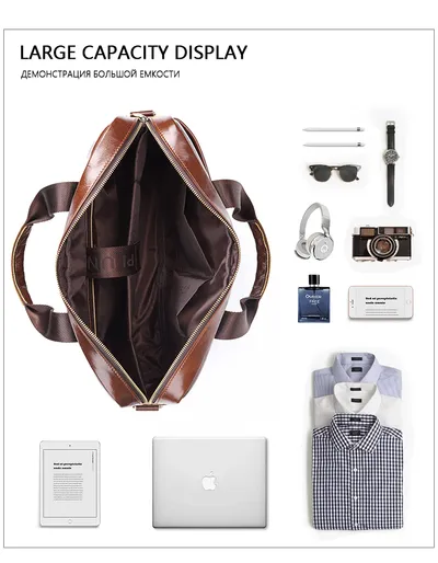 New leather men's briefcase