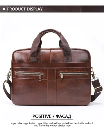 New leather men's briefcase