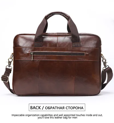New leather men's briefcase