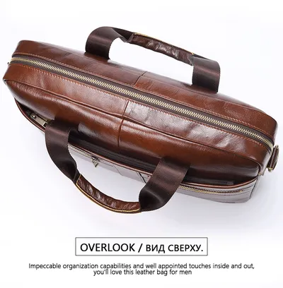 New leather men's briefcase