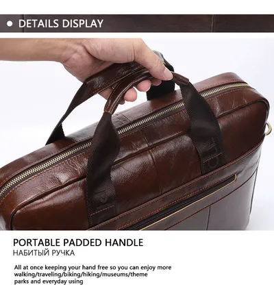 New leather men's briefcase