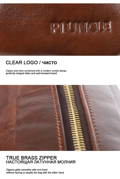 New leather men's briefcase