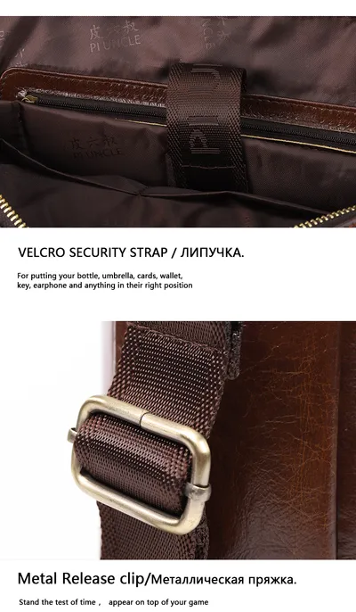 New leather men's briefcase