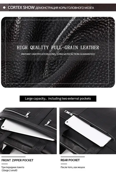New leather men's briefcase
