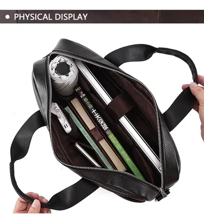 New leather men's briefcase