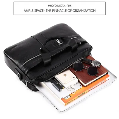 New leather men's briefcase
