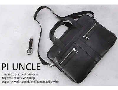 New leather men's briefcase
