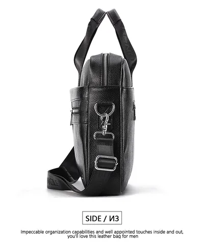 New leather men's briefcase