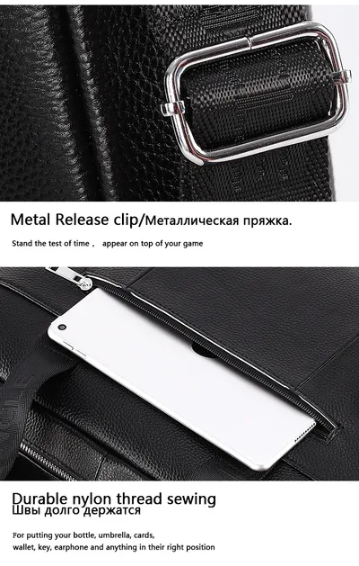 New leather men's briefcase