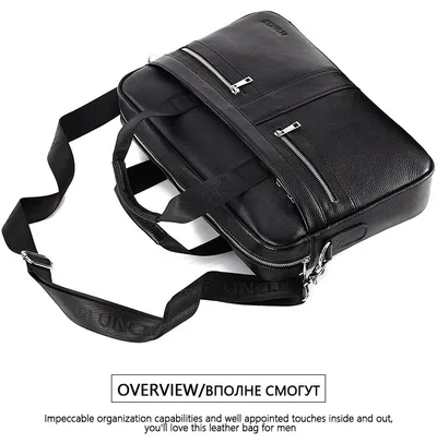 New leather men's briefcase