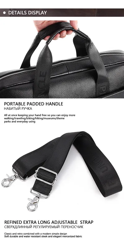 New leather men's briefcase