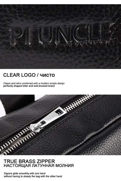 New leather men's briefcase