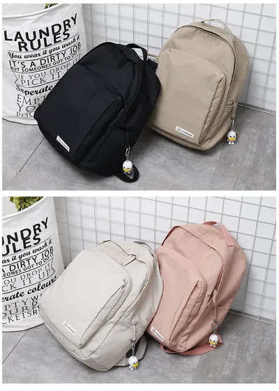 Solid color waterproof oxford casual backpack