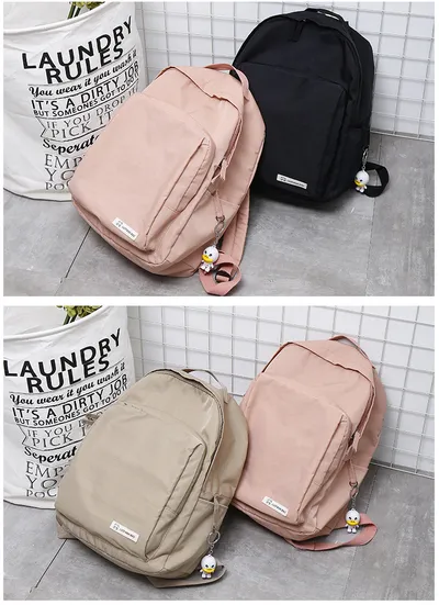 Solid color waterproof oxford casual backpack