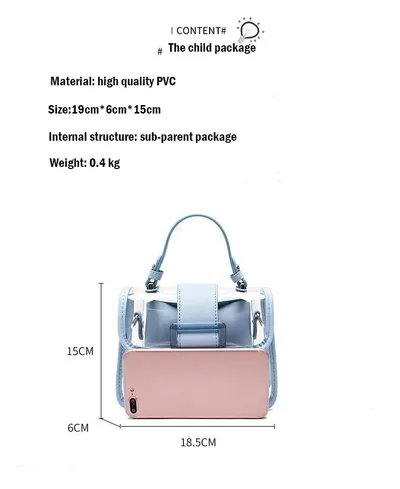 Ladies pvc transparent bag