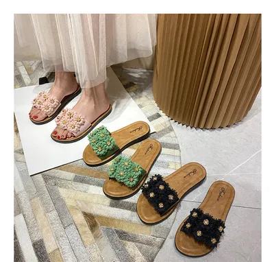 Fashion six chrysanthemum harbor Style Slippers