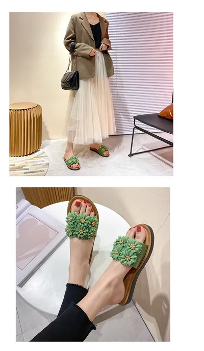 Fashion six chrysanthemum harbor Style Slippers