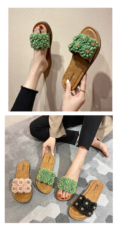 Fashion six chrysanthemum harbor Style Slippers