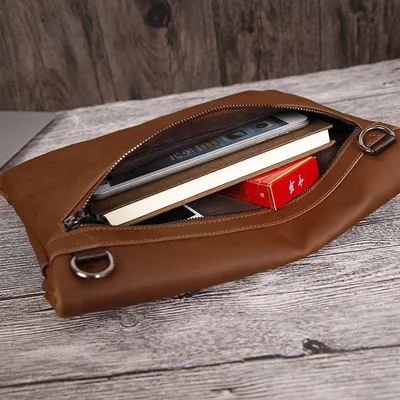 PU leather men clutch
